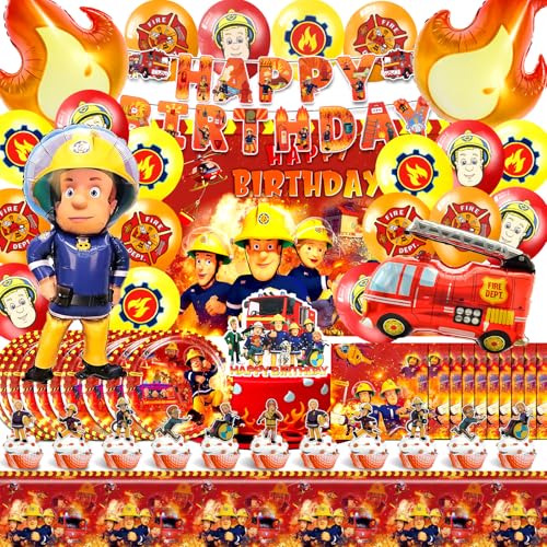 80 Stück Feuerwehrmann Geburtstagsdeko, Feuerwehr Deko Kindergeburtstag, Feuerwehr Party Deko, Feuerwehr Luftballon, Geburtstag Ballon, Feuerwehr Tortendeko, Teller, Banner, Servietten 80 Stück Feuerwehrmann Geburtstagsdeko, Feuerwehr Deko Kindergeburtstag, Feuerwehr Party Deko, Feuerwehr Luftballon, Geburtstag Ballon, Feuerwehr Tortendeko, Teller, Banner, Servietten von YAXMME