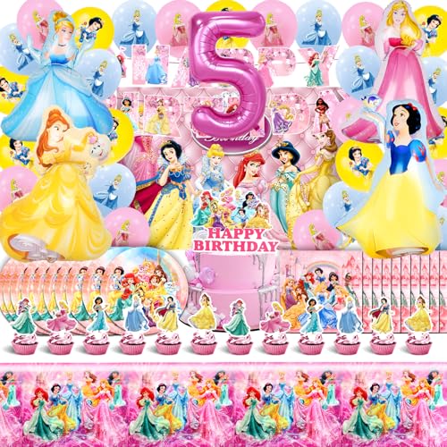 Deko Prinzessin Geburtstag für Mädchen 5 Jahre - Ballon, Hintergrund, Folienballon, Helium Luftballons, Party Deko Kindergeburtstag Deko Prinzessin Geburtstag für Mädchen 5 Jahre - Ballon, Hintergrund, Folienballon, Helium Luftballons, Party Deko Kindergeburtstag von YAXMME