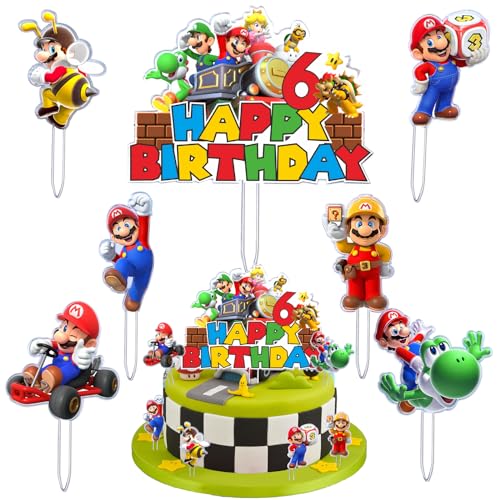 Geburtstag Tortendeko 6 Jahre, 7 Stück Acryl Kuchen Dekoration, Cartoons Cupcake Toppers, Happy Birthday Kuchen Topper, Mini Figuren Tortendeko, Geeignet für Kinder Geburtstage Party, Baby Shower Geburtstag Tortendeko 6 Jahre, 7 Stück Acryl Kuchen Dekoration, Cartoons Cupcake Toppers, Happy Birthday Kuchen Topper, Mini Figuren Tortendeko, Geeignet für Kinder Geburtstage Party, Baby Shower von YAXMME