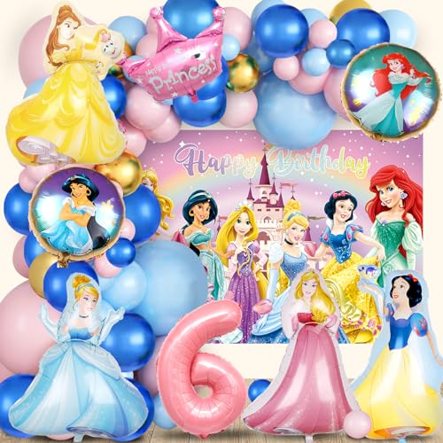 Prinzessin Geburtstag Deko 6 Jahre, Prinzessin Ballon, Prinzessin Hintergrund, Folienballon Prinzessin, Helium Luftballons Prinzessin, Prinzessin Party Deko Kindergeburtstag für Mädchen Prinzessin Geburtstag Deko 6 Jahre, Prinzessin Ballon, Prinzessin Hintergrund, Folienballon Prinzessin, Helium Luftballons Prinzessin, Prinzessin Party Deko Kindergeburtstag für Mädchen von YAXMME