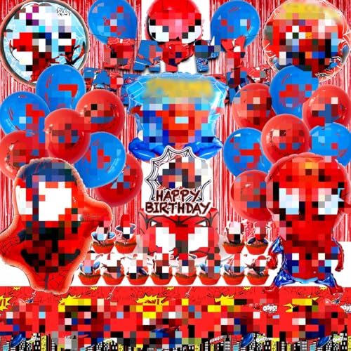 Spiderma Geburtstagsdeko, 50 Stück Spiderma Dekoration Geburtstag Set, Spiderma Deko Geburtstag Kinder, Spiderma Party Deko, Spiderma Luftballon, Spiderma Kuchen Deko, Spider Tischdecke, Fahnen Spiderma Geburtstagsdeko, 50 Stück Spiderma Dekoration Geburtstag Set, Spiderma Deko Geburtstag Kinder, Spiderma Party Deko, Spiderma Luftballon, Spiderma Kuchen Deko, Spider Tischdecke, Fahnen von YAXMME