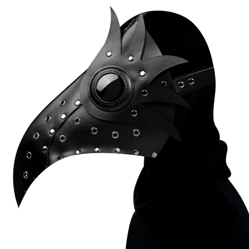 YAXRO Pest Ärzte Maske,Halloween Retro Steampunk Mittelalterliche Kunstleder Maske,Gothic Cosplay Lange Nase Pest Schnabel Maske E von YAXRO
