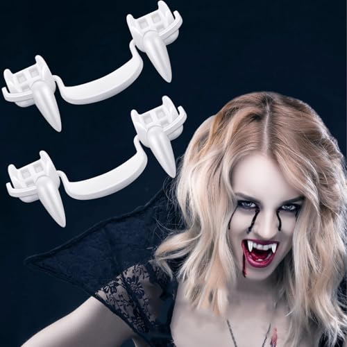 2 Paar Einziehbare Vampirzähne Halloween – Realistische Horror Zähne für Halloween, Wiederverwendbar Vampire Teeth für Kinder und Erwachsene, Ideal für Halloween Karneval Party Rollenspiele 2 Paar Einziehbare Vampirzähne Halloween – Realistische Horror Zähne für Halloween, Wiederverwendbar Vampire Teeth für Kinder und Erwachsene, Ideal für Halloween Karneval Party Rollenspiele von YAXZIM