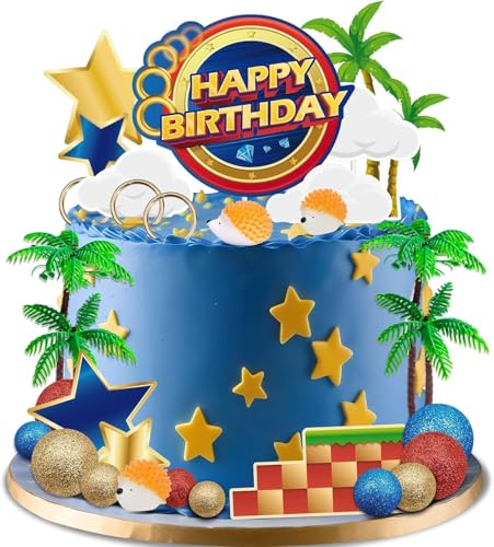 Lgel Tortendeko Geburtstags, 30 Stück Blau lgel Kuchen Deko,Mini Figuren, Cartoon Cake Topper Tortenaufleger Kindergeburtstag, für Jungen und Mädchen Thema Partydekoration Supplies (A) von YAXZIM