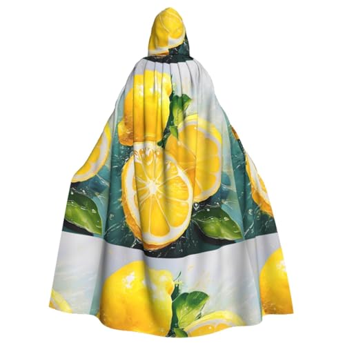 Halloween Zauberer Hexe Kapuzenmantel Umhang Weihnachten Hoodies Umhang Cosplay für Erwachsene Männer Frauen Urlaub Gastgeschenke Partyzubehör Kleider Kleidung Kostüm – Gelb Zitrone von YBAOFU