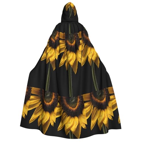 Halloween Zauberer Hexe Kapuzenmantel Umhang Weihnachten Hoodies Umhang Cosplay für Mode Männer Frauen Urlaub Gastgeschenke Partyzubehör Kleider Kleidung Kostüm – Gelbe Sonnenblume von YBAOFU