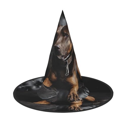 YBAOFU Faltbare Spitze Hexenhut für Halloween-Partydekorationen, 1 Stück, brauner Labrador Retriever von YBAOFU