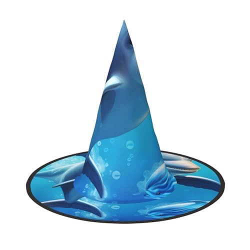 YBAOFU Frauen Hexenhut Spire Spitze Faltbare Kappe für Halloween Party Dekor 1 STÜCKE - niedlicher Delphin von YBAOFU