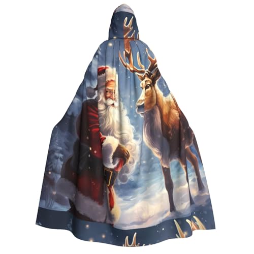 YBAOFU Halloween Hexe Zauberer Kapuzenumhang, Cosplay Weihnachten Kapuzenumhang für Männer und Frauen Mode Gastgeschenke Partyzubehör Kleider Kostüm - Weihnachtsmann von YBAOFU
