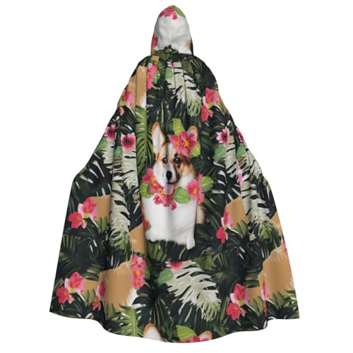 YBAOFU Halloween Hexe Zauberer Kapuzenumhang, Weihnachten Cosplay Kapuzenumhang für Männer und Frauen Mode Gastgeschenke Partyzubehör Kleider Kostüm - Blumen von YBAOFU