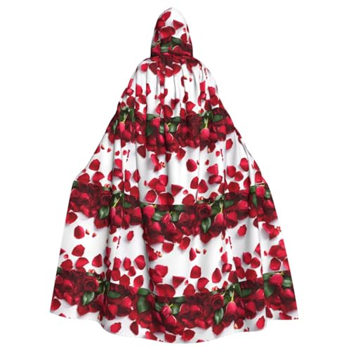 YBAOFU Halloween Hexe Zauberer Kapuzenumhang mit Kapuze Umhang Weihnachten Cosplay Umhang Erwachsene Männer Frauen Gastgeschenke Partyzubehör Kleidung Kostüme Rosenblätter von YBAOFU