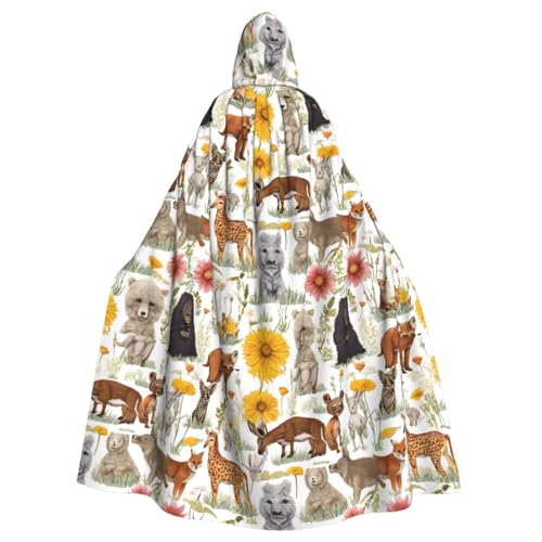 YBAOFU Halloween Zauberer Hexe Kapuzenmantel Umhang Weihnachten Hoodies Umhang Cosplay für Erwachsene Männer Frauen Urlaub Gastgeschenke Partyzubehör Kleider Kleidung Kostüm – Bauernhoftier von YBAOFU