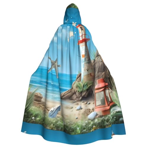 YBAOFU Halloween Zauberer Hexe Kapuzenmantel Umhang Weihnachten Hoodies Umhang Cosplay für Erwachsene Männer Frauen Urlaub Gastgeschenke Partyzubehör Kleider Kleidung Kostüm – Haus Strand von YBAOFU