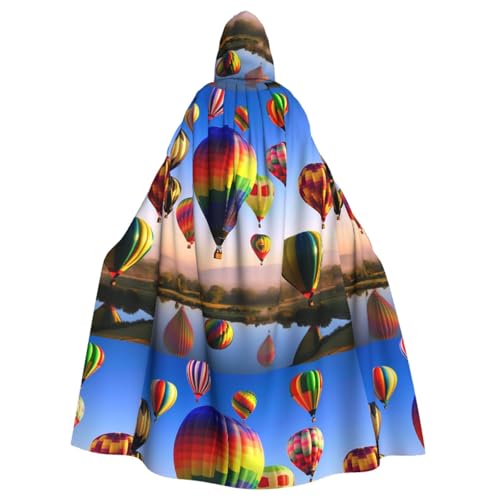 YBAOFU Halloween Zauberer Hexe Kapuzenmantel Umhang Weihnachten Hoodies Umhang Cosplay für Erwachsene Männer Frauen Urlaub Gastgeschenke Partyzubehör Kleider Kleidung Kostüm – Heißluftballons von YBAOFU