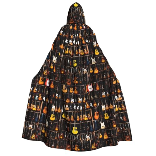 YBAOFU Halloween Zauberer Hexe Kapuzenmantel Umhang Weihnachten Hoodies Umhang Cosplay für Mode Männer Frauen Urlaub Gastgeschenke Partyzubehör Kleider Kleidung Kostüm – Gitarrenmuster von YBAOFU