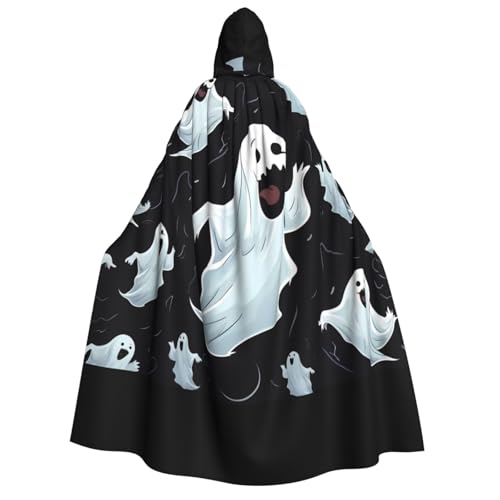 YBAOFU Halloween Zauberer Hexe Kapuzenmantel Umhang Weihnachten Hoodies Umhang Cosplay für Mode Männer Frauen Urlaub Gastgeschenke Partyzubehör Kleider Kleidung Kostüm – Lustiger weißer Geist von YBAOFU