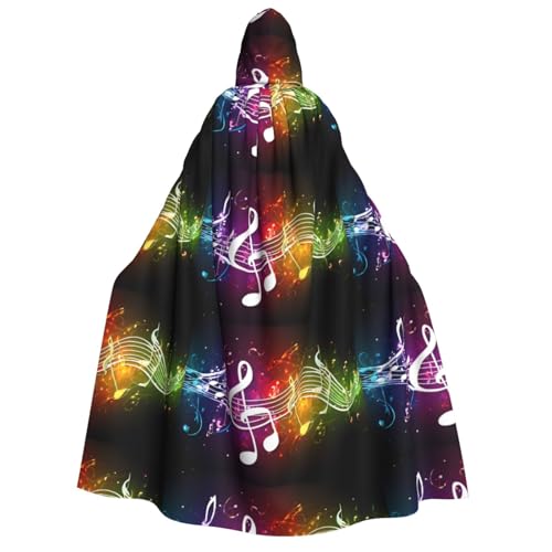 YBAOFU Halloween Zauberer Hexe Kapuzenmantel Umhang Weihnachten Hoodies Umhang Cosplay für Mode Männer Frauen Urlaub Gastgeschenke Partyzubehör Kleider Kleidung Kostüm – Musiknote von YBAOFU