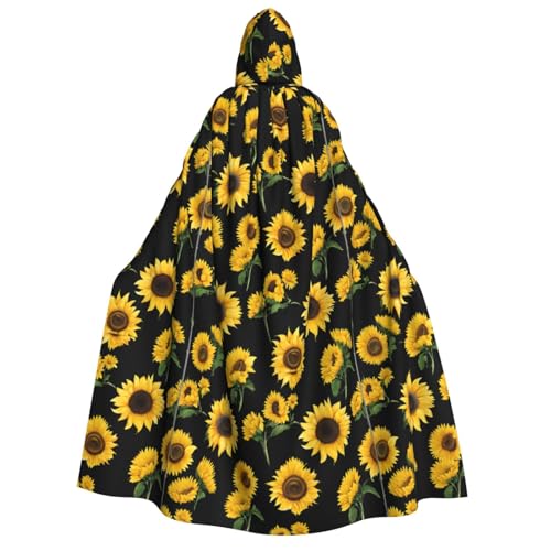 YBAOFU Halloween Zauberer Hexe Kapuzenmantel Umhang Weihnachten Hoodies Umhang Cosplay für Mode Männer Frauen Urlaub Gastgeschenke Partyzubehör Kleider Kleidung Kostüm – Sonnenblume von YBAOFU