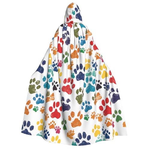YBAOFU Halloween Zauberer Hexe Mit Kapuze Robe Kleid, Weihnachten Hoodies Cape Cosplay für Mode Männer Frauen Urlaub Bevorzugungen Party Liefert Kleider Kleidung Kostüm - Nette Bunte Hund von YBAOFU