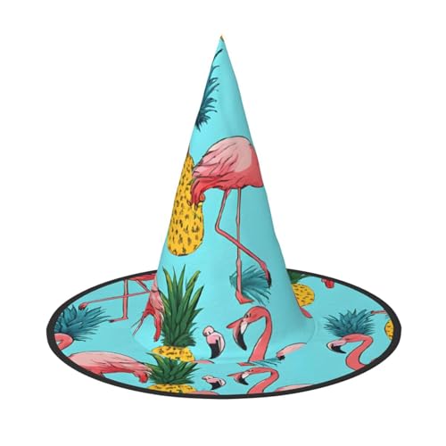 YBAOFU Hexenhut für Damen, spitz, faltbar, für Halloween-Party-Dekoration, 1 Stück, Flamingos YBAOFU Hexenhut für Damen, spitz, faltbar, für Halloween-Party-Dekoration, 1 Stück, Flamingos von YBAOFU