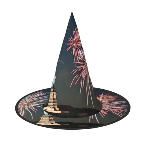 YBAOFU Hexenhut für Damen, spitz, faltbar, für Halloween-Party-Dekoration, 1 Stück, Freiheitsstatue-Flagge YBAOFU Hexenhut für Damen, spitz, faltbar, für Halloween-Party-Dekoration, 1 Stück, Freiheitsstatue-Flagge von YBAOFU