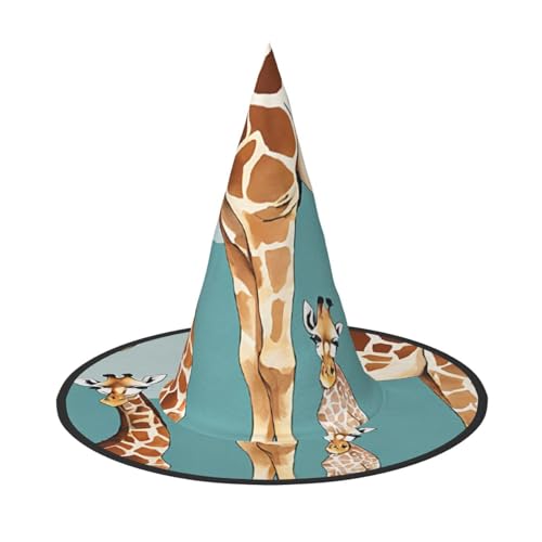YBAOFU Hexenhut für Damen, spitz, faltbar, für Halloween-Party-Dekoration, 1 Stück, Giraffe von YBAOFU
