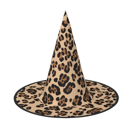 YBAOFU Hexenhut für Damen, spitz, faltbar, für Halloween-Party-Dekoration, 1 Stück, Leopardenmuster YBAOFU Hexenhut für Damen, spitz, faltbar, für Halloween-Party-Dekoration, 1 Stück, Leopardenmuster von YBAOFU