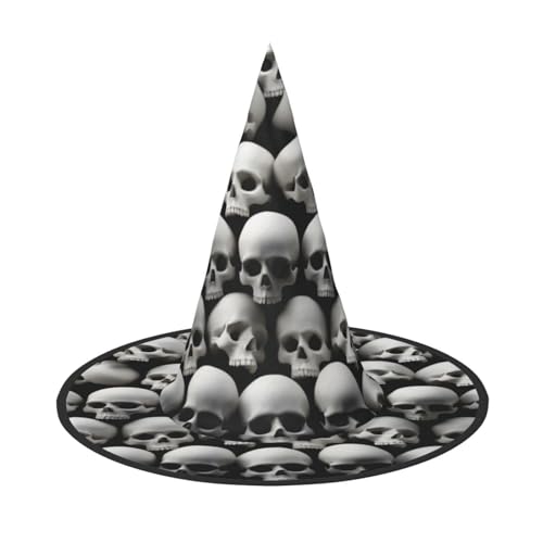 YBAOFU Hexenhut für Damen, spitz, faltbar, für Halloween-Party-Dekoration, 1 Stück, Totenkopf YBAOFU Hexenhut für Damen, spitz, faltbar, für Halloween-Party-Dekoration, 1 Stück, Totenkopf von YBAOFU