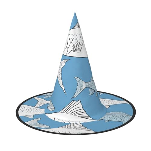 YBAOFU Hexenhut für Damen, spitz, faltbar, für Halloween-Party-Dekoration, 1 Stück – Fische YBAOFU Hexenhut für Damen, spitz, faltbar, für Halloween-Party-Dekoration, 1 Stück – Fische von YBAOFU