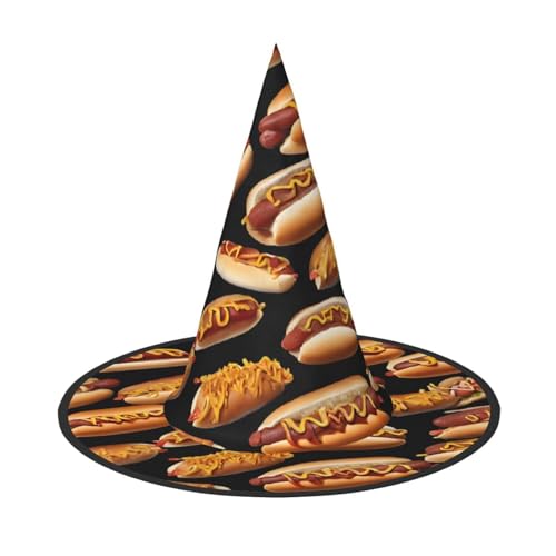YBAOFU Hexenhut für Damen, spitz, faltbar, für Halloween-Party-Dekoration, 1 Stück – lustige Hot Dogs YBAOFU Hexenhut für Damen, spitz, faltbar, für Halloween-Party-Dekoration, 1 Stück – lustige Hot Dogs von YBAOFU