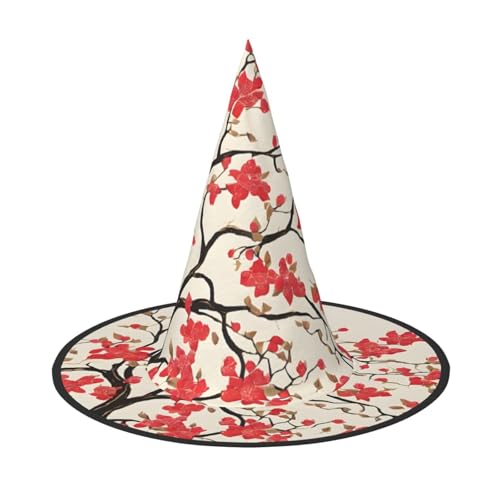 YBAOFU Hexenhut für Damen mit Tüll, faltbar, spitz, für Halloween-Partydekorationen, 1 Stück, Blumenmuster YBAOFU Hexenhut für Damen mit Tüll, faltbar, spitz, für Halloween-Partydekorationen, 1 Stück, Blumenmuster von YBAOFU