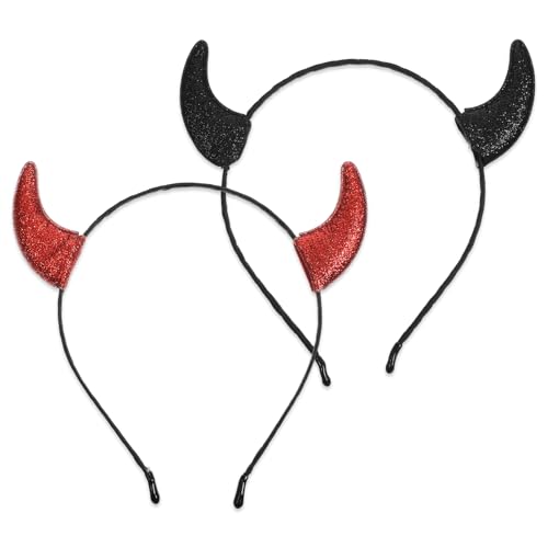 YBEATY 2 Stück Halloween Teufelshörner Glitzer Teufelshörner Haarreif Funkelnde Karneval Teufel Kostüm Dämon Horn Stirnband Accessoire für Frauen Männer Mädchen Cosplay YBEATY 2 Stück Halloween Teufelshörner Glitzer Teufelshörner Haarreif Funkelnde Karneval Teufel Kostüm Dämon Horn Stirnband Accessoire für Frauen Männer Mädchen Cosplay von YBEATY