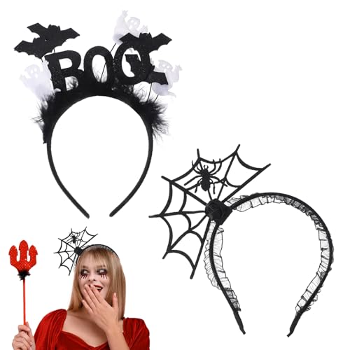 YBEATY 2 Stück Spinnen Netz Haarreif Damen Halloween Karneval Hexen Accessoire Kostüm Haarreif Hexenhut Spinnennetz Kopfschmuck für Halloween Karneval Erwachsene Fasching Motto Party Schwarz Cosplay YBEATY 2 Stück Spinnen Netz Haarreif Damen Halloween Karneval Hexen Accessoire Kostüm Haarreif Hexenhut Spinnennetz Kopfschmuck für Halloween Karneval Erwachsene Fasching Motto Party Schwarz Cosplay von YBEATY
