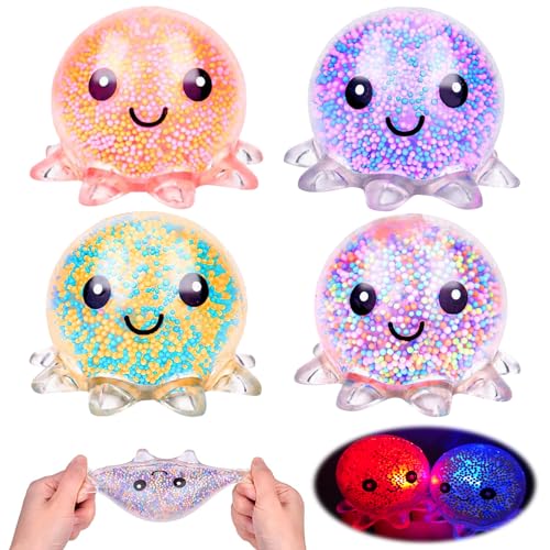 4 Stück Stressball Octopus Leuchtendes Squishy Anti Stress Bälle für Kinder & Erwachsene Anti Stress Squeeze Ball Fidget Toy zur Entspannung, ADHS & Weihnachts-Partytüten Füllstoff 4 Stück Stressball Octopus Leuchtendes Squishy Anti Stress Bälle für Kinder & Erwachsene Anti Stress Squeeze Ball Fidget Toy zur Entspannung, ADHS & Weihnachts-Partytüten Füllstoff von YBFBSJK