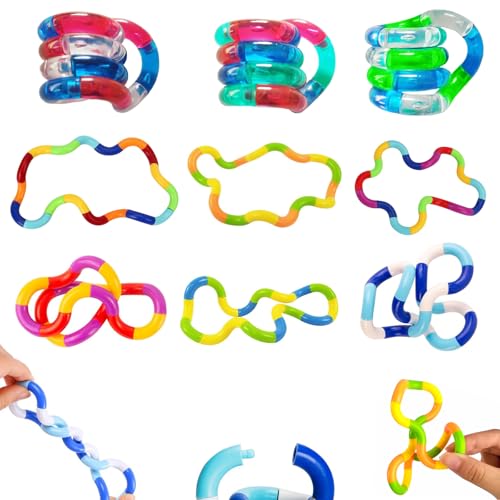 Tangles Autism Toy 10er Set Tangle Fidget Toys zur Stressbewältigung Tangle Autismus Spielzeug für Kinder & Erwachsene Leises Stimming Spielzeug Ideal für Schule, Büro und Therapie ADHS-freundlich von YBFBSJK
