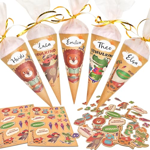 YBwanli Mini Schultüten Zum Befüllen 8x33cm,Schulkind Aufkleber x2,Einschulung Schulanfang Deko Junge Mädchen,Mit Mutigem Superheldenthema,Bringen Sie Glück in die Ferien zurück die Schule YBwanli Mini Schultüten Zum Befüllen 8x33cm,Schulkind Aufkleber x2,Einschulung Schulanfang Deko Junge Mädchen,Mit Mutigem Superheldenthema,Bringen Sie Glück in die Ferien zurück die Schule von YBwanli