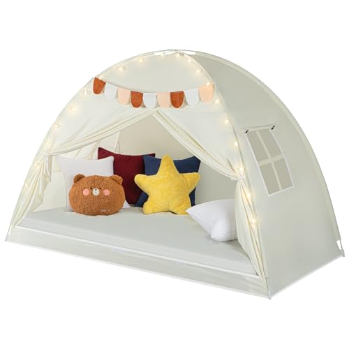 YCDTMY Twin Size Bettzelte Indoor mit Sternen Lichtern & Flaggen, Großes Kinderzelt Tragbar & Faltbar, Kleinkind Bettzelt für Jungen Mädchen, Atmungsaktive Verdunkelung Privatsphäre Platz Schlafzelte YCDTMY Twin Size Bettzelte Indoor mit Sternen Lichtern & Flaggen, Großes Kinderzelt Tragbar & Faltbar, Kleinkind Bettzelt für Jungen Mädchen, Atmungsaktive Verdunkelung Privatsphäre Platz Schlafzelte von YCDTMY