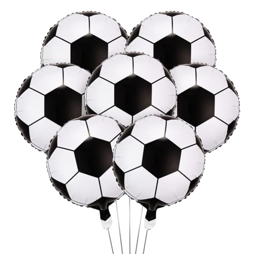 20 Stück Fußballballon Aluminiumfolie,Fußball Ballon Party Dekoration Kinderfußball Dekoration Geburtstag Fußball Ballon Set Fussball Folienballon Partydekoration für Fußball Sportpartys von YCFAIIKG