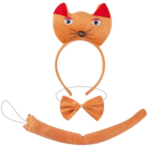 YCHUCH 1/3/4pcs Katzen Kostüm Set Halloween Kostüm Cosplay Party Requisiten Katzen Ohren Stirnband Bowtie Schwanz Tutus Rock Für Kinder Mädchen von YCHUCH