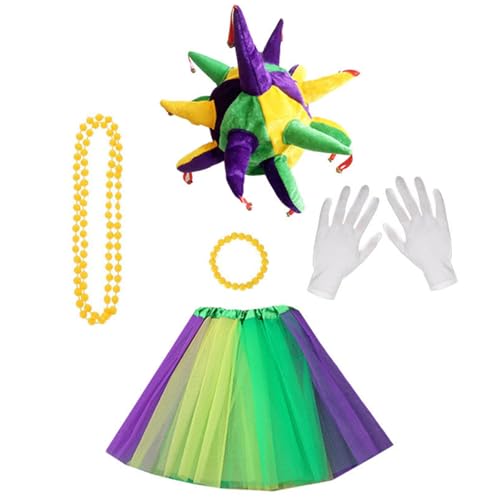 YCHUCH Clown-Hut, Clown-Haarreif, Clownn-Nase, Clown-Rock, Cosplay-Zubehör für Damen, Halloween, Weihnachten, Cosplay, Party YCHUCH Clown-Hut, Clown-Haarreif, Clownn-Nase, Clown-Rock, Cosplay-Zubehör für Damen, Halloween, Weihnachten, Cosplay, Party von YCHUCH