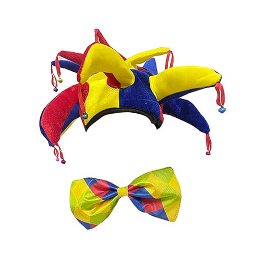 YCHUCH Clownshut mit Fliege, Zirkus, Halloween, Clown-Kostüm, Zubehör für Damen, Herren, Halloween, Karneval, Weihnachten, Cosplay YCHUCH Clownshut mit Fliege, Zirkus, Halloween, Clown-Kostüm, Zubehör für Damen, Herren, Halloween, Karneval, Weihnachten, Cosplay von YCHUCH