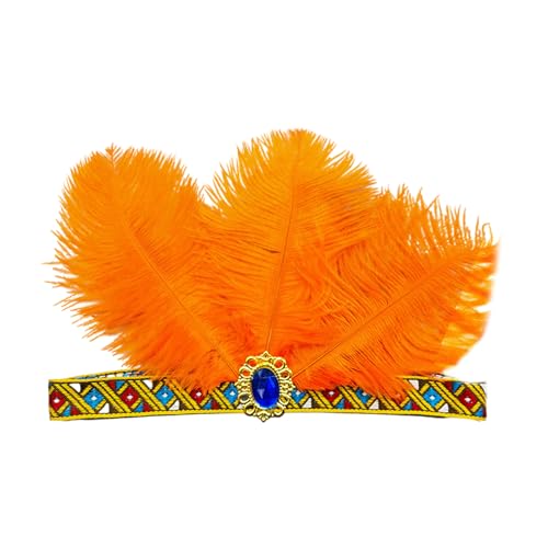 YCHUCH Feathered Headband For Dance Stage Play Costume Carnivals Eyecatching Studded Crystal Costume von YCHUCH