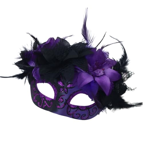 YCHUCH Gefiederte Maskerade für Damen und Herren, Halloween, Maskerade, Cosplay, halbes Gesicht, Halloween YCHUCH Gefiederte Maskerade für Damen und Herren, Halloween, Maskerade, Cosplay, halbes Gesicht, Halloween von YCHUCH