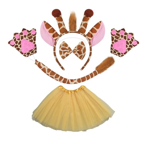 YCHUCH Giraffe Dress Up Outfit Halloween Giraffe Tier Kostüm Zubehör für Kinder Cosplay Geburtstag Weihnachten Halloween von YCHUCH