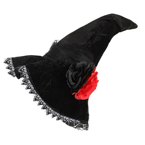 YCHUCH Halloween-Party-Kopfbedeckung, langlebig, Netz, Hexenhut, Gothicismus, Schnürsenkel, Schleierhut für Halloween-Partys und Cosplay-Veranstaltungen von YCHUCH
