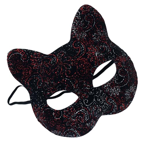 YCHUCH Katzengesichtsmaskerade, halbes Gesicht, Halloween-Tierkostüm für Damen und Herren, Halloween-Maskerade YCHUCH Katzengesichtsmaskerade, halbes Gesicht, Halloween-Tierkostüm für Damen und Herren, Halloween-Maskerade von YCHUCH