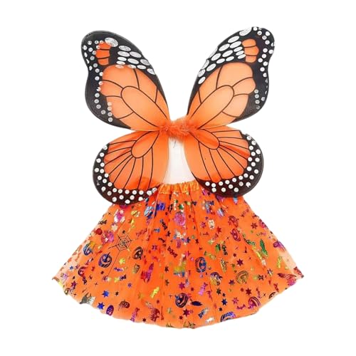YCHUCH Schmetterling Kostümset Mit Schmetterlingsflügel Und Rock Für Kinder Halloween Party Girls Butterfly Prinzessin Outfit Accessoires YCHUCH Schmetterling Kostümset Mit Schmetterlingsflügel Und Rock Für Kinder Halloween Party Girls Butterfly Prinzessin Outfit Accessoires von YCHUCH