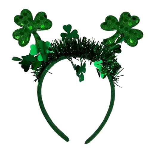 YCHUCH StPatricks Festival Celebration Stirnband Party Pailletten Kleeblatt Blume Haarreifen Party Stirnband Irisches Haar von YCHUCH