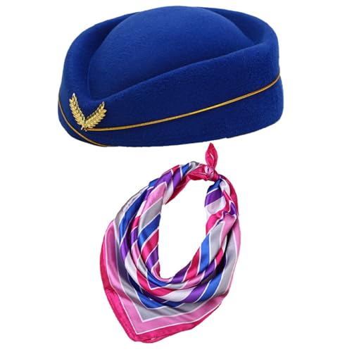 YCHUCH Stewardess Hut + Taschentücher + Sonnenbrille/Handschuhe/Brosche Set für Erwachsene Karneval Frau Stewardess Hut für Halloween YCHUCH Stewardess Hut + Taschentücher + Sonnenbrille/Handschuhe/Brosche Set für Erwachsene Karneval Frau Stewardess Hut für Halloween von YCHUCH