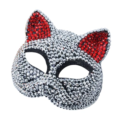 YCHUCH Strasssteine Maskerade Maske Halloween Party Maske Katzen Gesichtsmaske Maskerade Maske Halbgesichtsmaske Für Frauen Männer Cosplay YCHUCH Strasssteine Maskerade Maske Halloween Party Maske Katzen Gesichtsmaske Maskerade Maske Halbgesichtsmaske Für Frauen Männer Cosplay von YCHUCH